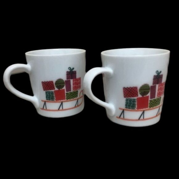 EUC Crate & Barrel 2014 Jen Bowers Christmas mugs - Picture 5 of 10